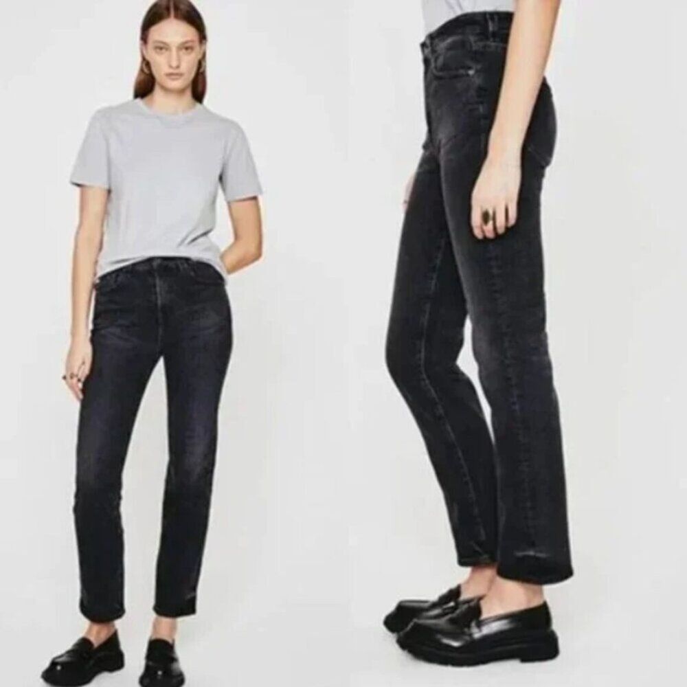 AG Adriano Goldschmied Women's Jeans Saige High Rise Straight 10 Yrs Bonfire 23